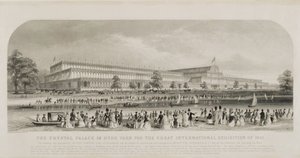 Het Crystal Palace in Hyde Park voor de Grote Internationale Tentoonstelling van 1851, uitgegeven door Read and Co. door English School